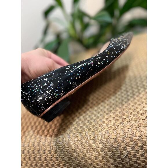 Sophia Webster Black Glitter Pointed Toe Flats Sz. 37 (US 6.5) - Picture 5 of 8